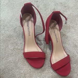 Cityclassified Bold Red Ankle Strap Heels